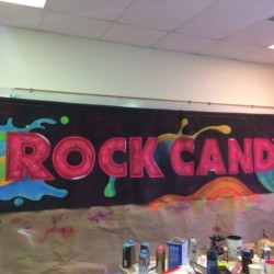 'Rock Candy' hand-painted banner